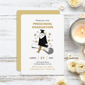 Owl Preschool / Kindergarten Graduation Ceremony Invitation