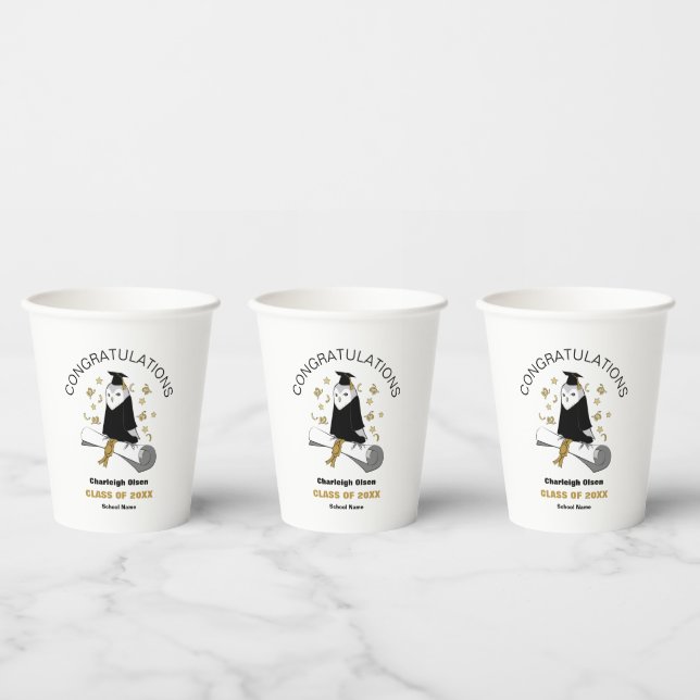 Owl Preschool / Kindergarten Graduation Party Paper Cups (Multi)