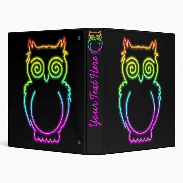 Owl Psychedelic Neon Light Binder (Background)