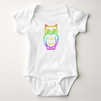 Owl Psychedelic Neon Light Button