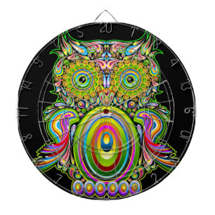 Owl Psychedelic Popart Dartboard