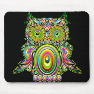 Owl Psychedelic Popart Mousepad