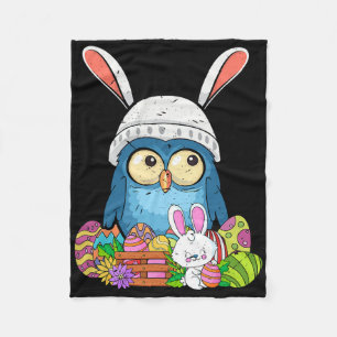 Owl Rabbit Ears Bunny Easter Eggs Hunting Kids Boy Fleece Blanket