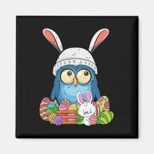 Owl Rabbit Ears Bunny Easter Eggs Hunting Kids Boy Magnet