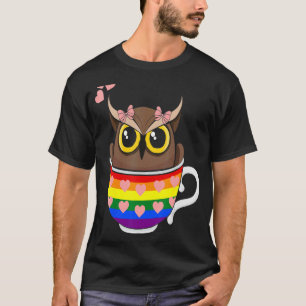 Owl Rainbow Cup Lgbt Q Ally Gay Pride Equality Hum T-Shirt