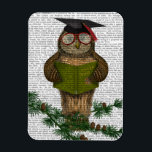 Owl Reading On Branch Magnet<br><div class="desc">Animals & Nature</div>