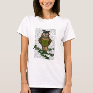 Owl Reading On Branch T-Shirt