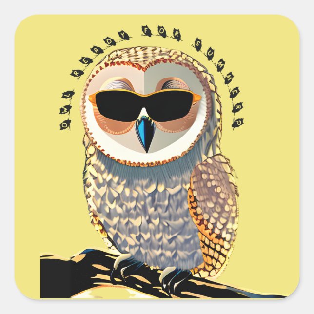 Owl Ready For Summer Yet? (shades of brown) Square Sticker (Front)