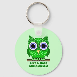 owl recycle keychain