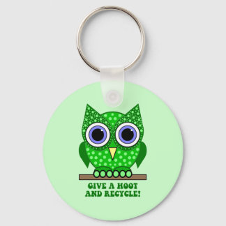 owl recycle keychain