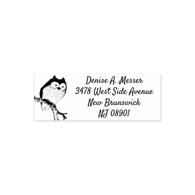 Owl Return Address Self Inking Stamp (Design)