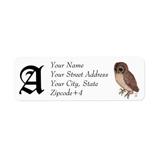 Owl Return Label - Customize it! (Front)