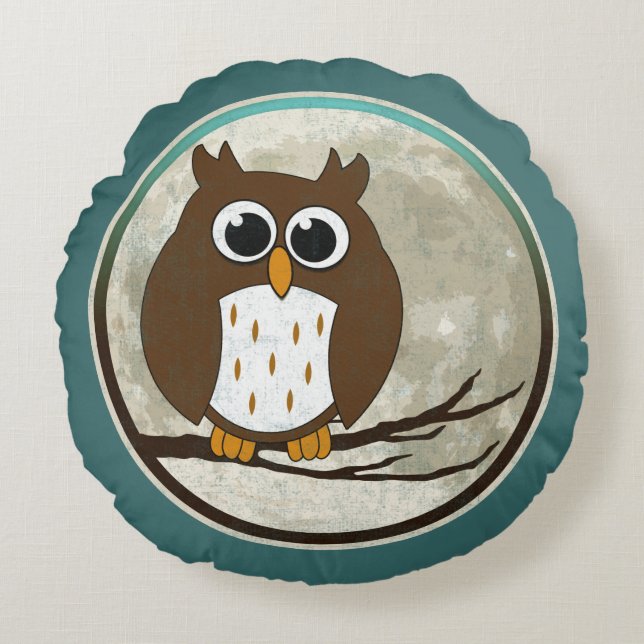 Owl Round Pillow (Front)