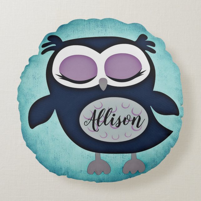 Owl Round Pillow (Front)