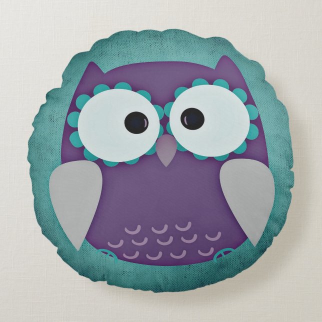 Owl Round Pillow (Front)