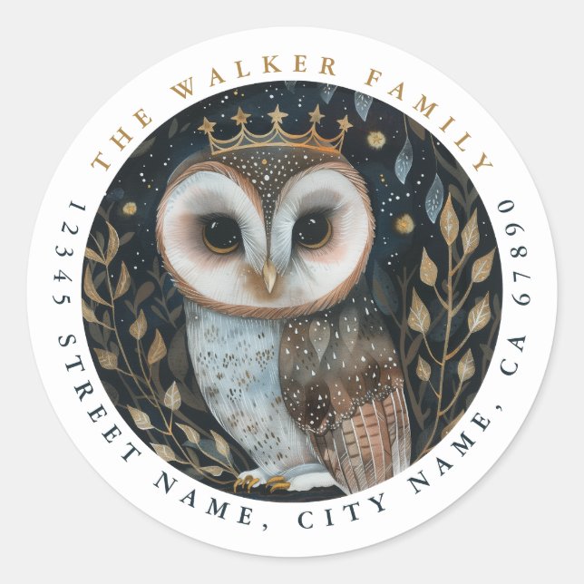 Owl Round Stickers (Front)
