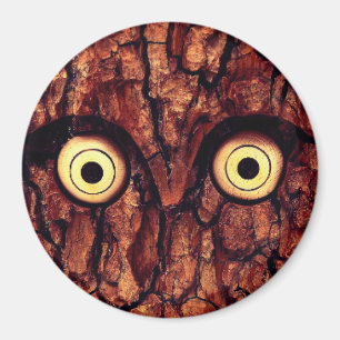 Owl rustic Tree bark brown cute Magnet