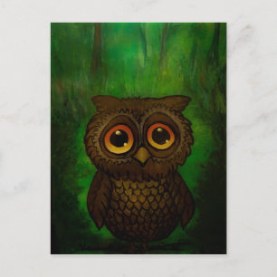 Owl sad eyes postcard