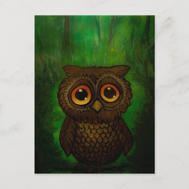 Owl sad eyes postcard (Front)