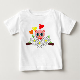 Owl-Shaped Love Baby T-Shirt