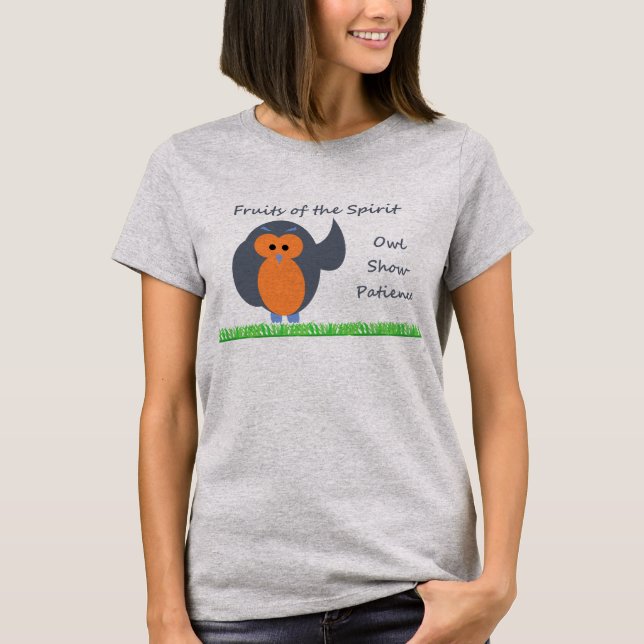 Owl  Show Patience Women's Hanes ComfortSoft® T-Sh T-Shirt (Front)