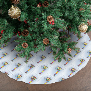 Owl Snowflakes Scarf Hat Cute Brushed Polyester Tree Skirt