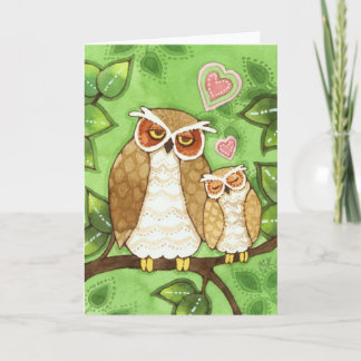 Owl Snuggles - Cute Greeting Card