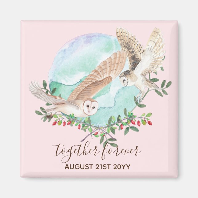Owl Spirit Guides - Personalized Gift Couples Magnet (Front)