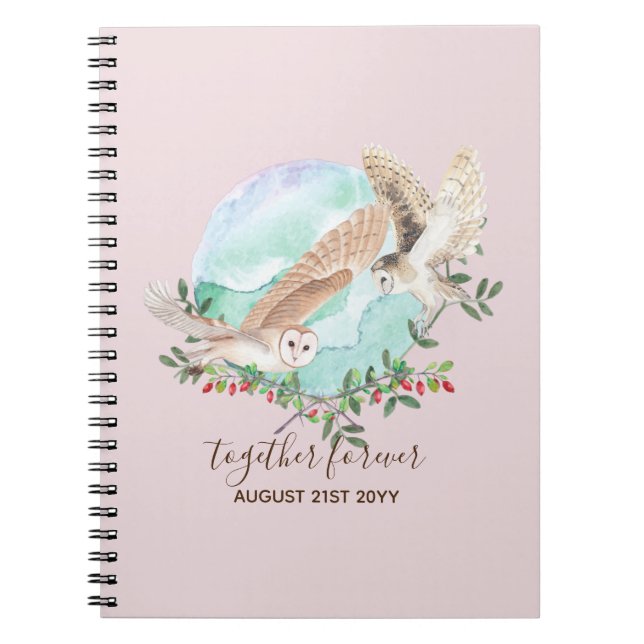 Owl Spirit Guides - Personalized Gift Couples Notebook (Front)