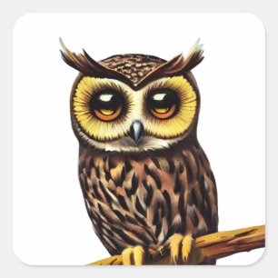 Owl Square Sticker