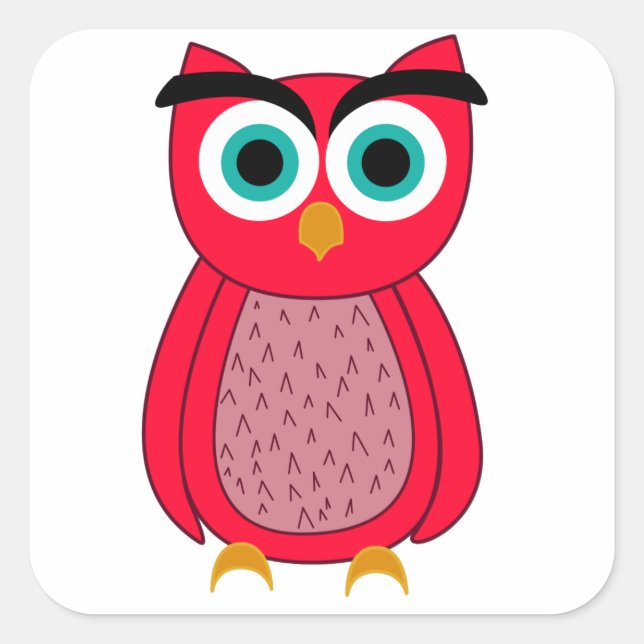 Owl   square sticker (Front)