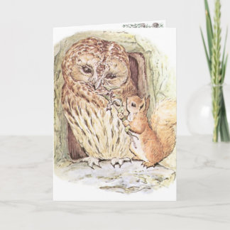Owl & Squirrel III Greeting Card