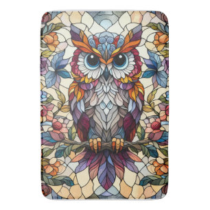 Owl Stained Glass Inspired  Bath Mat