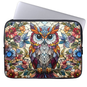 Owl Stained Glass Inspired  Laptop Sleeve