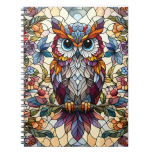 Owl Stained Glass Inspired  Notebook