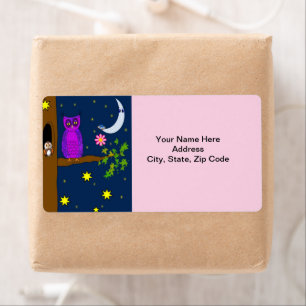 Owl Stars Moon   Labels