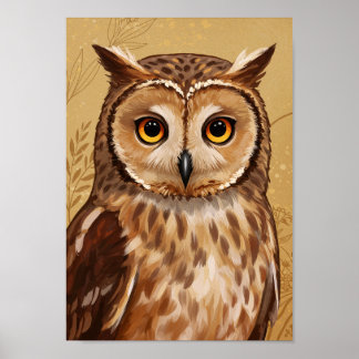 Owl Stylized Art Poster