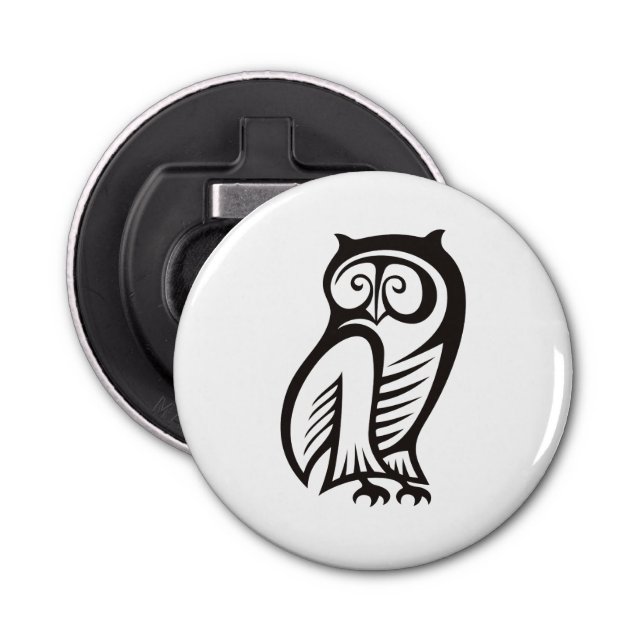 Owl Symbol Black Bottle Opener (Front)