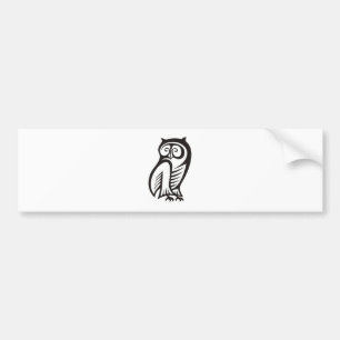 Owl Symbol Black Bumper Sticker