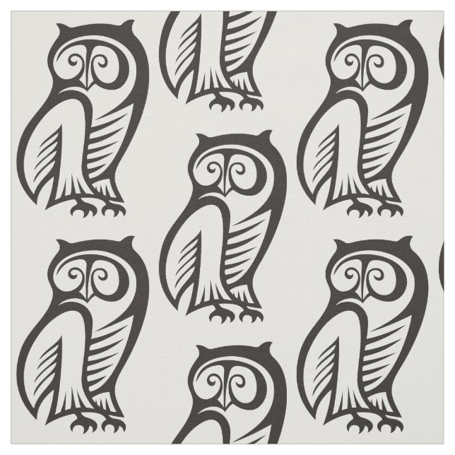 Owl Symbol Black Fabric (Swatch)