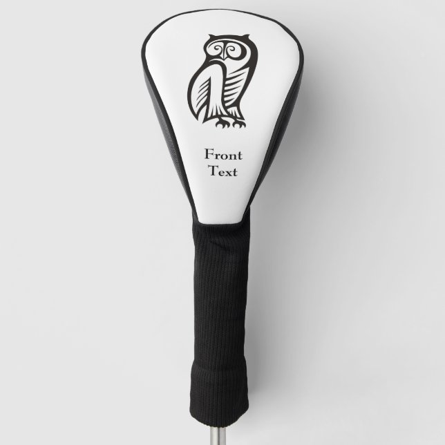 Owl Symbol Black Golf Head Cover (Front)