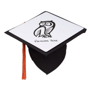 Owl Symbol Black Graduation Cap Topper