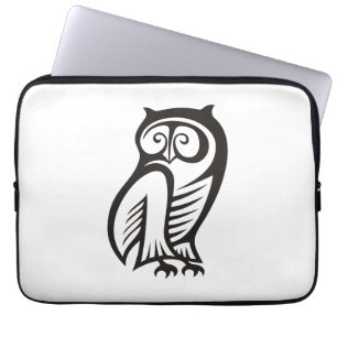 Owl Symbol Black Laptop Sleeve