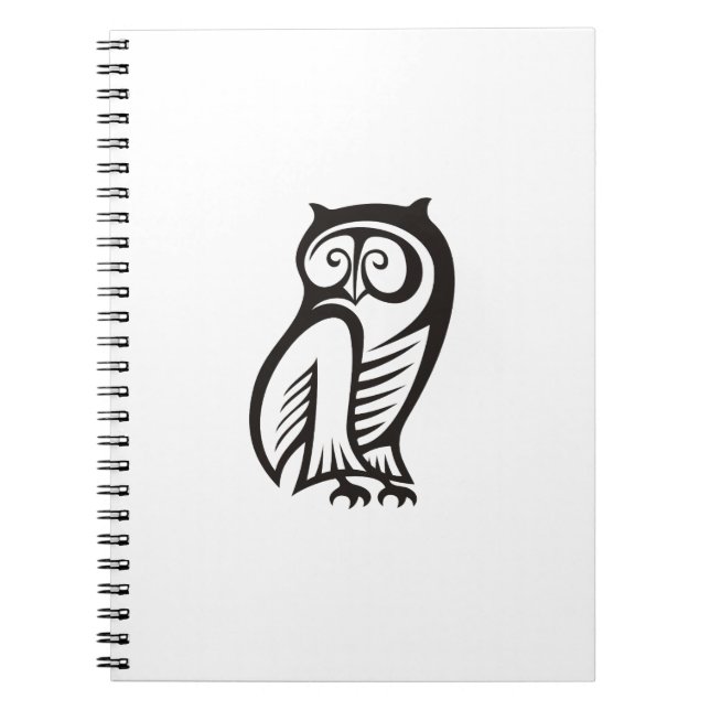 Owl Symbol Black Notebook (Front)