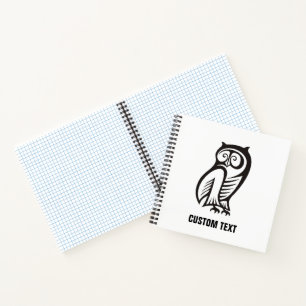 Owl Symbol Black Notebook
