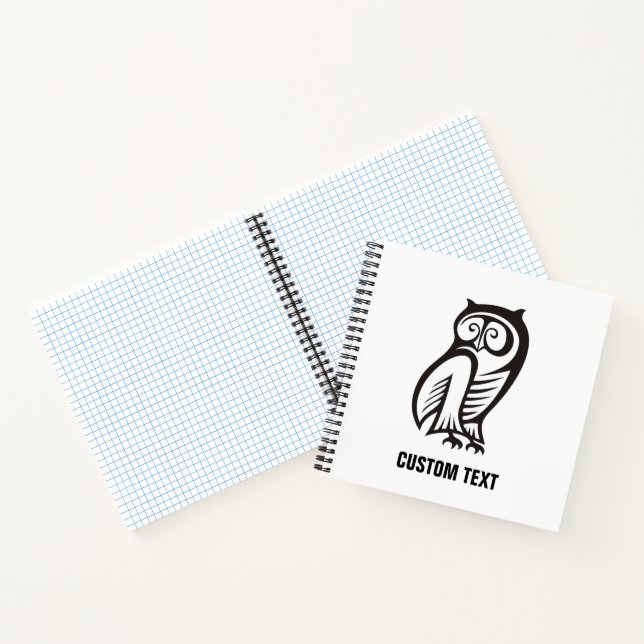Owl Symbol Black Notebook (Inside)