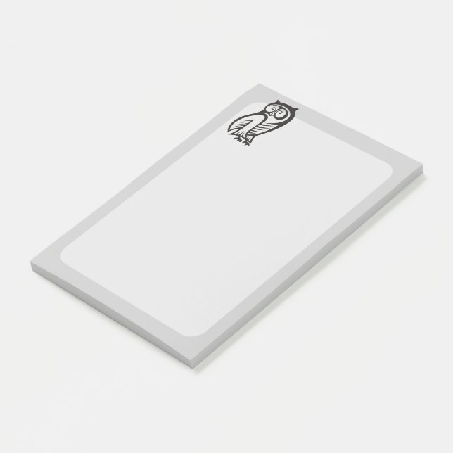 Owl Symbol Black Post-it Notes (Angled)