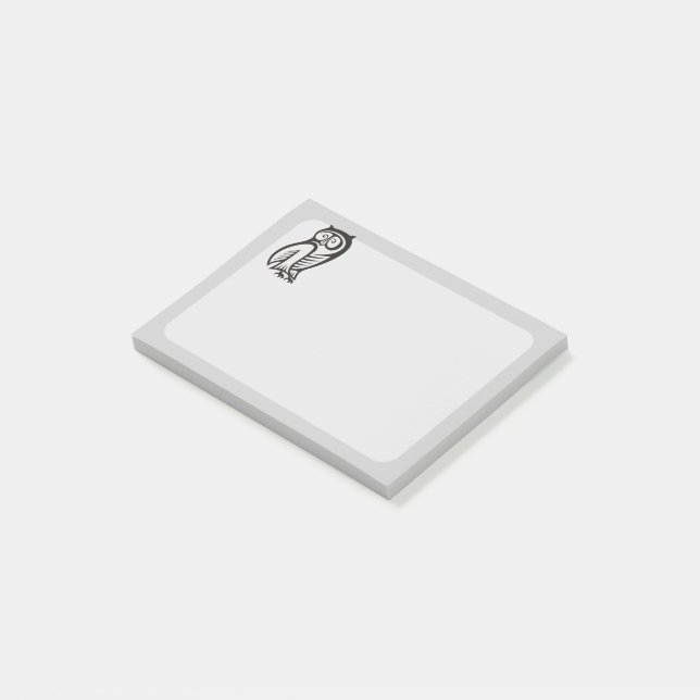 Owl Symbol Black Post-it Notes (Angled)