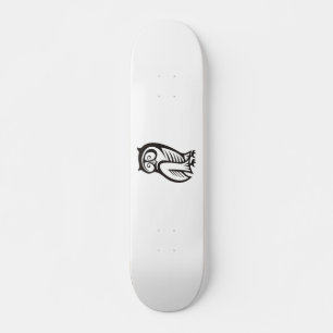 Owl Symbol Black Skateboard