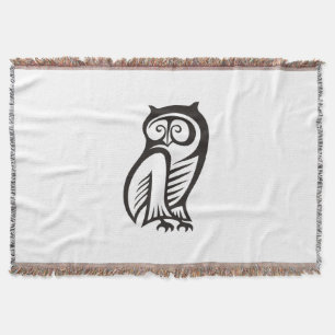 Owl Symbol Black Throw Blanket